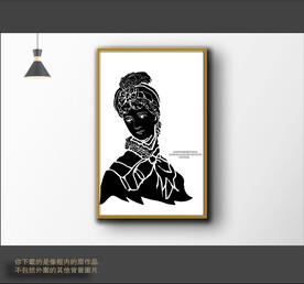 黑白抽象色块装饰图