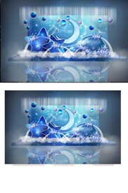 蓝色星空迎宾背景