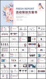 手绘花鸟活动策划方案书PPT