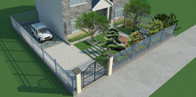 别墅庭院院子设计案例效果图