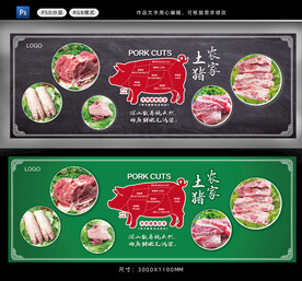 猪肉展板