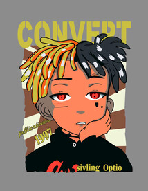 嘻哈 辫子 卡通男孩  