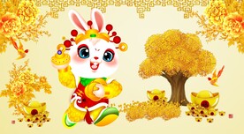 卡通兔财神