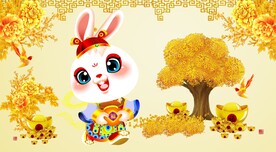 卡通兔财神