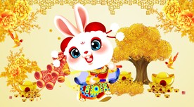卡通兔财神