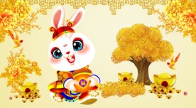 卡通兔财神