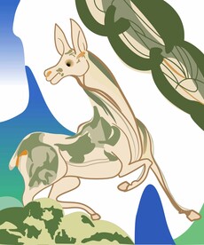 莫高窟壁画西魏回首鹿