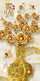 3d立体浮雕珠宝花玄关