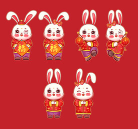 2023兔子拜年PSD高清素材