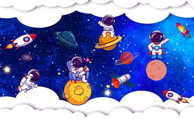 卡通星空宇航员