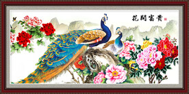 孔雀牡丹图