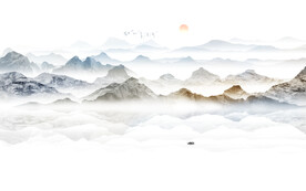 水墨山水画背景墙