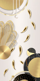 轻奢装饰画 金鱼 大理石纹