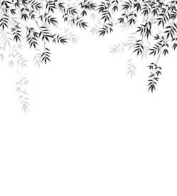 高清分层透明底竹子背景 