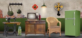 复古怀旧80后90后童年背景墙