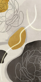 装饰画牡丹花 抽象油墨画 彩绘