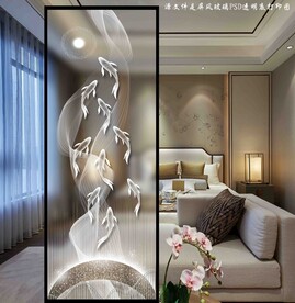 高清分层透明底屏风打印图