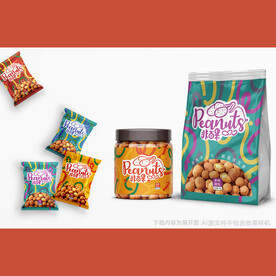 花生包装套图袋装灌装矢量图片