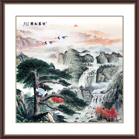 国画迎客松