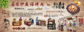 围炉烤肉背景墙
