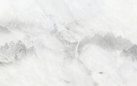 别墅中式山水画背景 tif分层