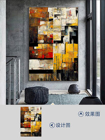 简约抽象立体几何工业风装饰画