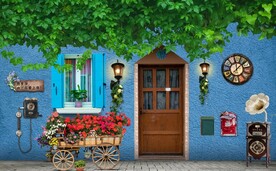 欧美田园风家居场景背景墙壁画