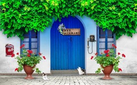 欧美田园风家居场景背景墙壁画