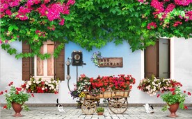 欧美田园风家居场景背景墙壁画