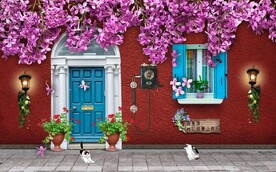 欧美田园风家居场景背景墙壁画