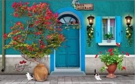 欧美田园风家居场景背景墙壁画