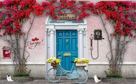 欧美田园风家居场景背景墙壁画