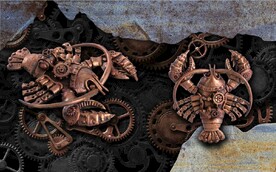 复古怀旧金属龙虾工业风背景墙