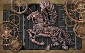 复古怀旧金属飞马工业风背景墙