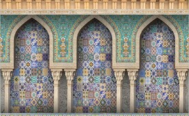 3D伊斯兰建筑花纹背景墙壁画