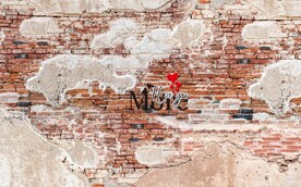 复古怀旧我爱你背景墙壁画