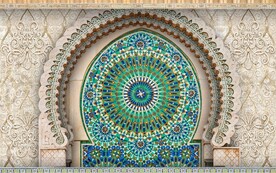 3D伊斯兰建筑花纹背景墙壁画