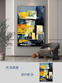 现代抽象线条几何玄关装饰画