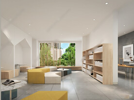 现代架空层阅读区SU模型