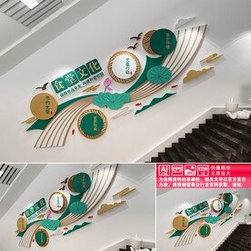 食堂文化楼道文化墙