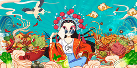 螺蛳粉店背景墙