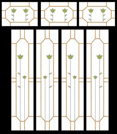 高清分层透明底推拉门打印图
