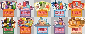网红超市折扣仓分区地贴吊牌