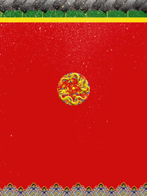 金色龙图腾少量雪花红色宫墙