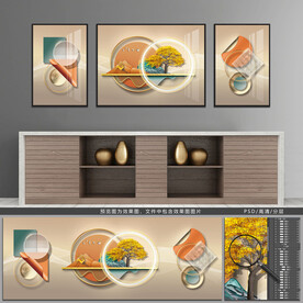 轻奢装饰画三联装饰画