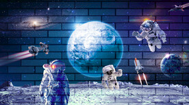 星空宇航员背景墙