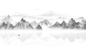 电视背景墙山水画