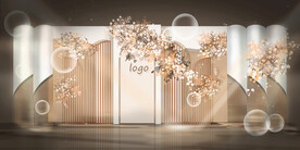 香槟色 主题婚礼 手绘效果图 