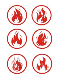 矢量红色火焰图标火苗图形