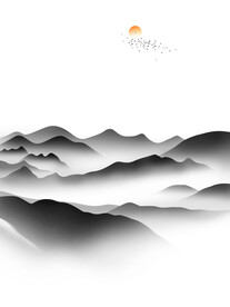 高清分层山水背景墙